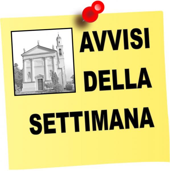 foglietto parrocchiale con gli avvisi per la settimana